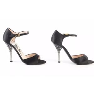 Prada Raso Jewels Donna Black Satin Pumps 8.5